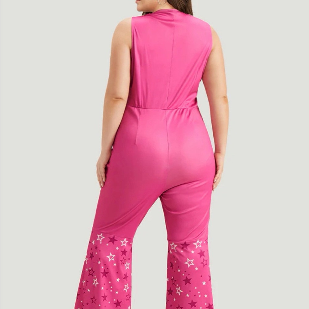 Pink Star-Patterned Jumpsuit - Picture 2 of 4